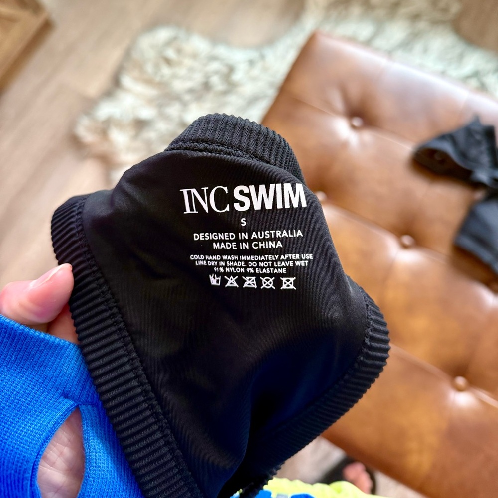 INC Black Bikini Ribbed Set - Picture 2 of 3